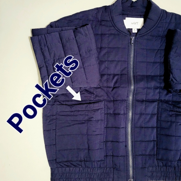 🔥NWT The Get Women’s XL Quilted Cropped Bomber Jacket - Picture 12 of 16